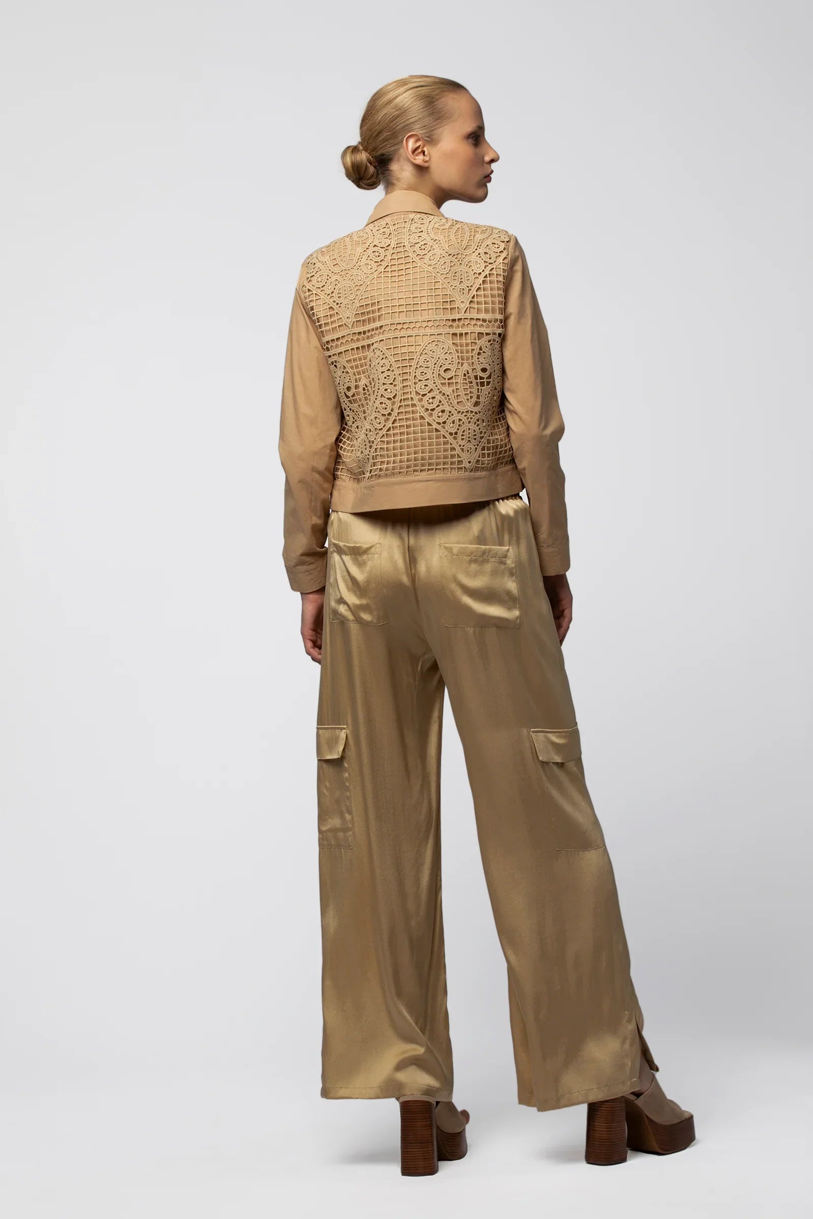 Bowen Silk Cargo Pants - Dune Trousers MAX & MOI