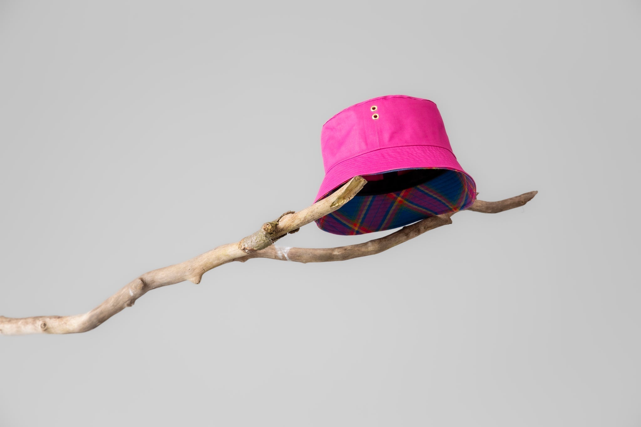 Bucket hat - fuschia / blair tartan Hats HANCOCK OF SCOTLAND