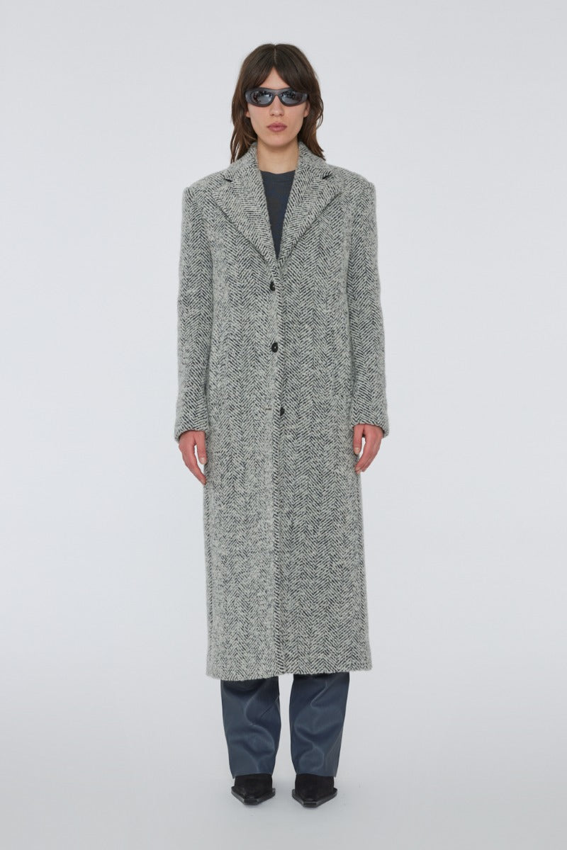 Herringbone boxy coat Tailored Coats REMAIN - BIRGER