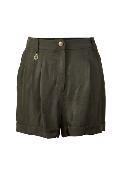 Pleated Safari Shorts - Misty Khaki Shorts HOLLAND COOPER
