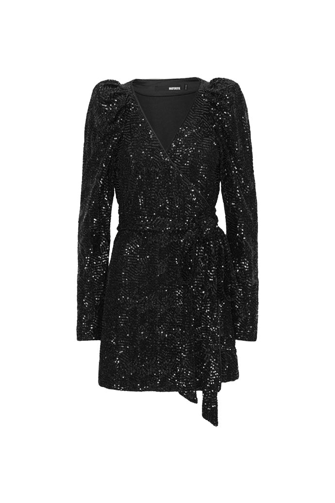 Sequins mini wrap dress - black Blazers & Jackets ROTATE -