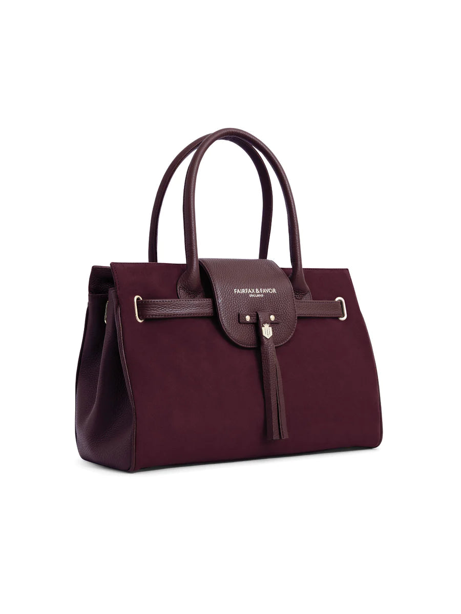 Windsor handbag - plum suede Bags & Purses FAIRFAX & FAVOR