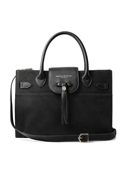 Windsor work bag - black suede Bags & Purses FAIRFAX & FAVOR