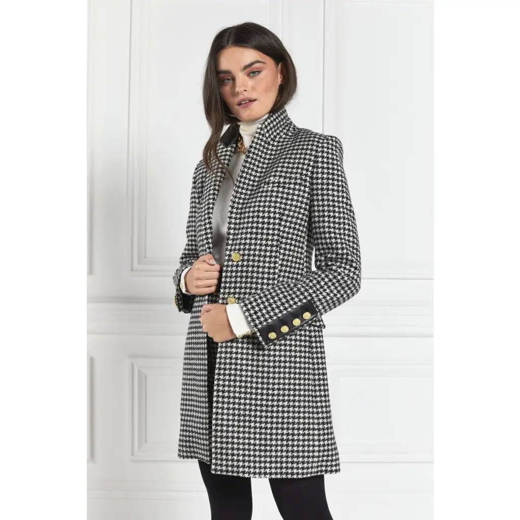 Kempton Coat - Houndstooth Tailored Coats HOLLAND COOPER
