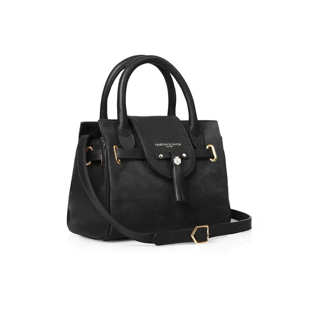 Mini Windsor Bag - Black Suede Bags & Purses FAIRFAX & FAVOR