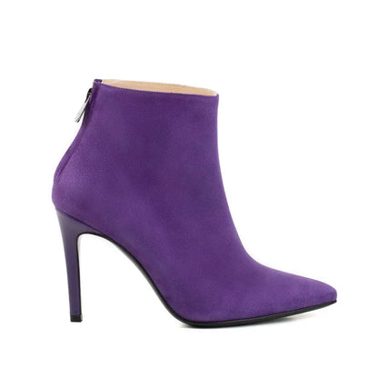 Paulina - Grape Purple Suede Leather Short Boots ROSAMUND