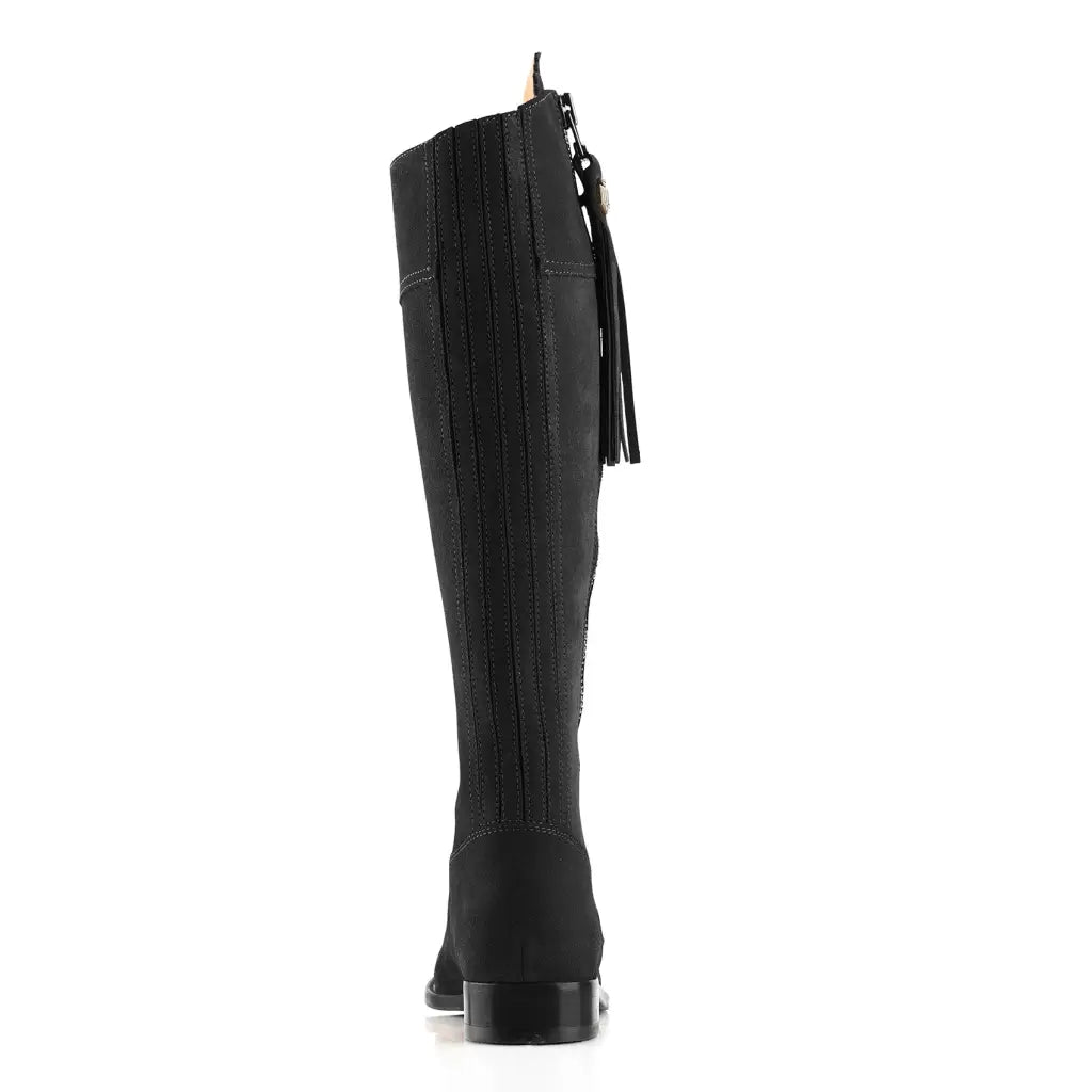 Regina Suede Boot - Black Suede Tall Boots FAIRFAX & FAVOR