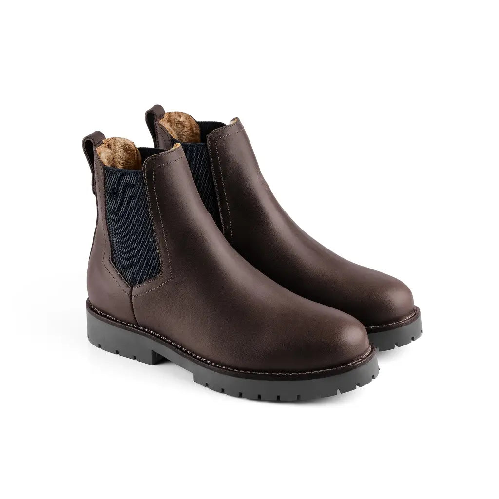 Sheepskin Boudica - Mahogany Leather Short Boots FAIRFAX &