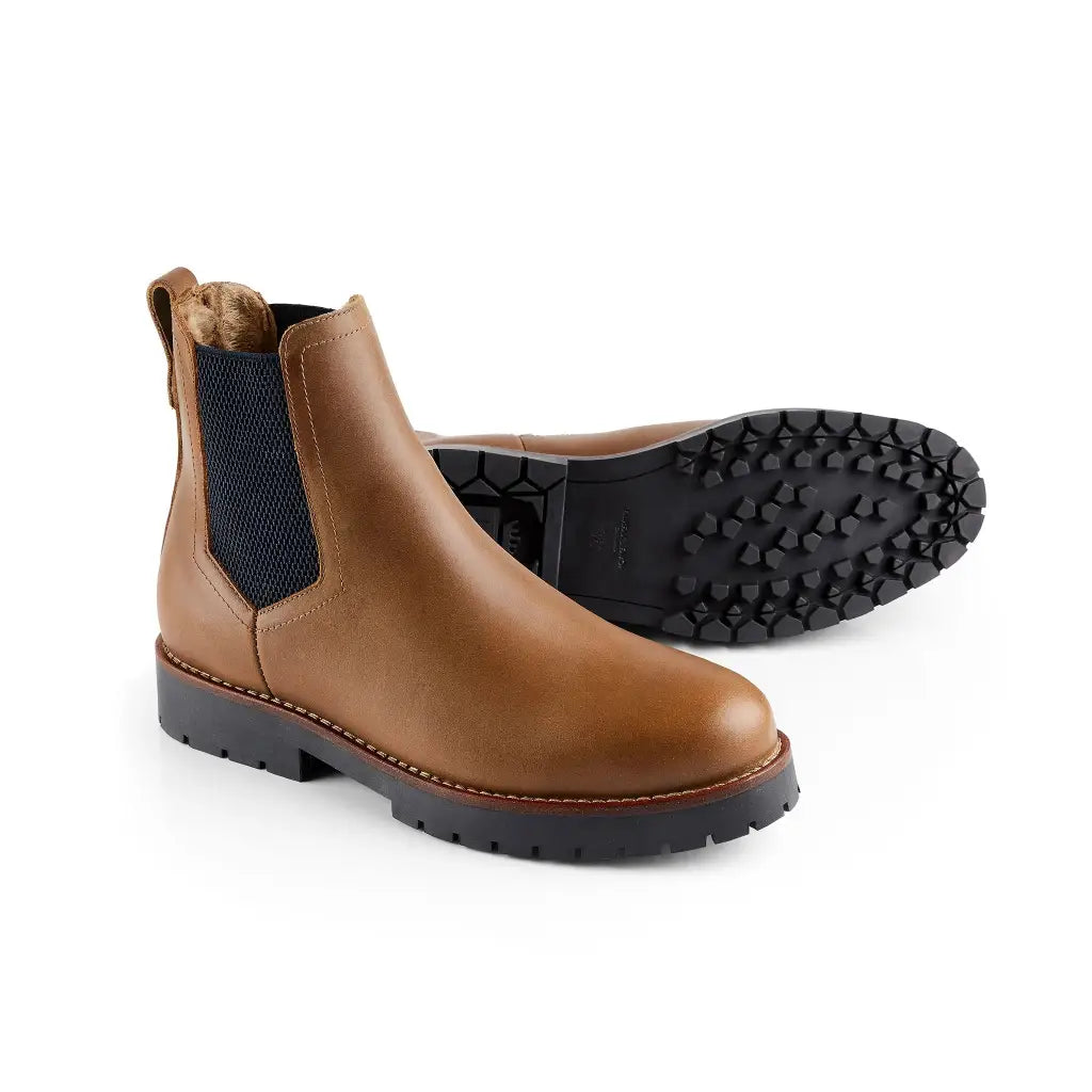 Sheepskin Boudica - Oak Leather Short Boots FAIRFAX & FAVOR