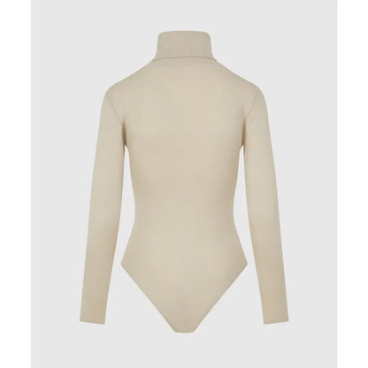 Silk and Cashmere Blend Turtleneck Bodysuit - Sandstone