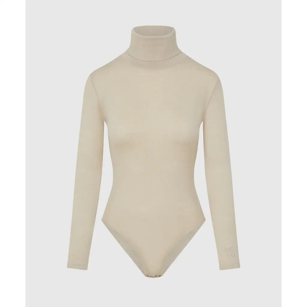 Silk and Cashmere Blend Turtleneck Bodysuit - Sandstone
