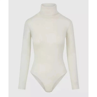 Silk and Cashmere Blend Turtleneck Bodysuit - White