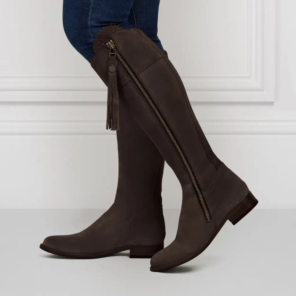 Sporting Fit Regina - Chocolate Suede Tall Boots FAIRFAX &