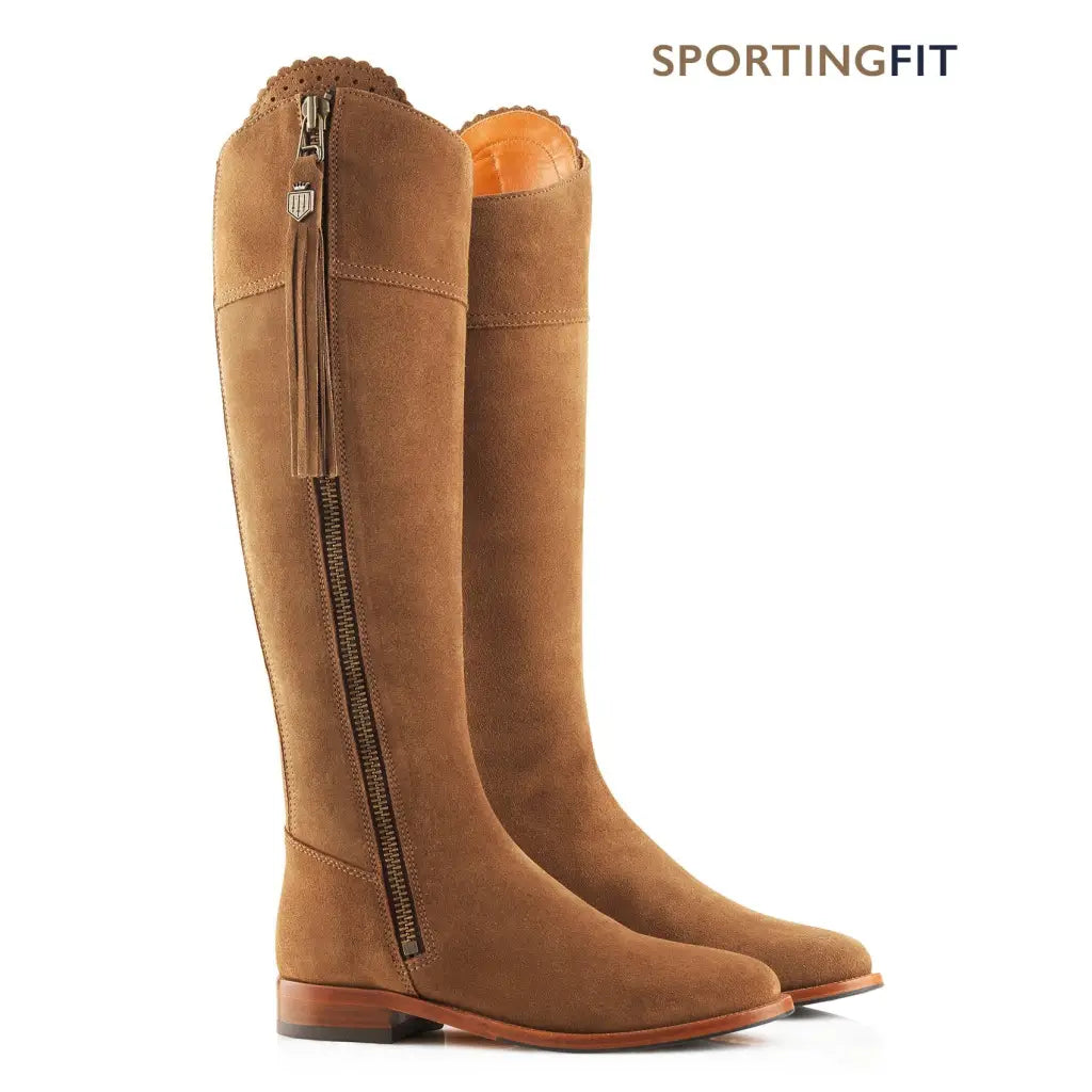 Sporting Fit Regina - Tan Suede Tall Boots FAIRFAX & FAVOR